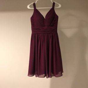 Bill Levkoff purple bridesmaid dress